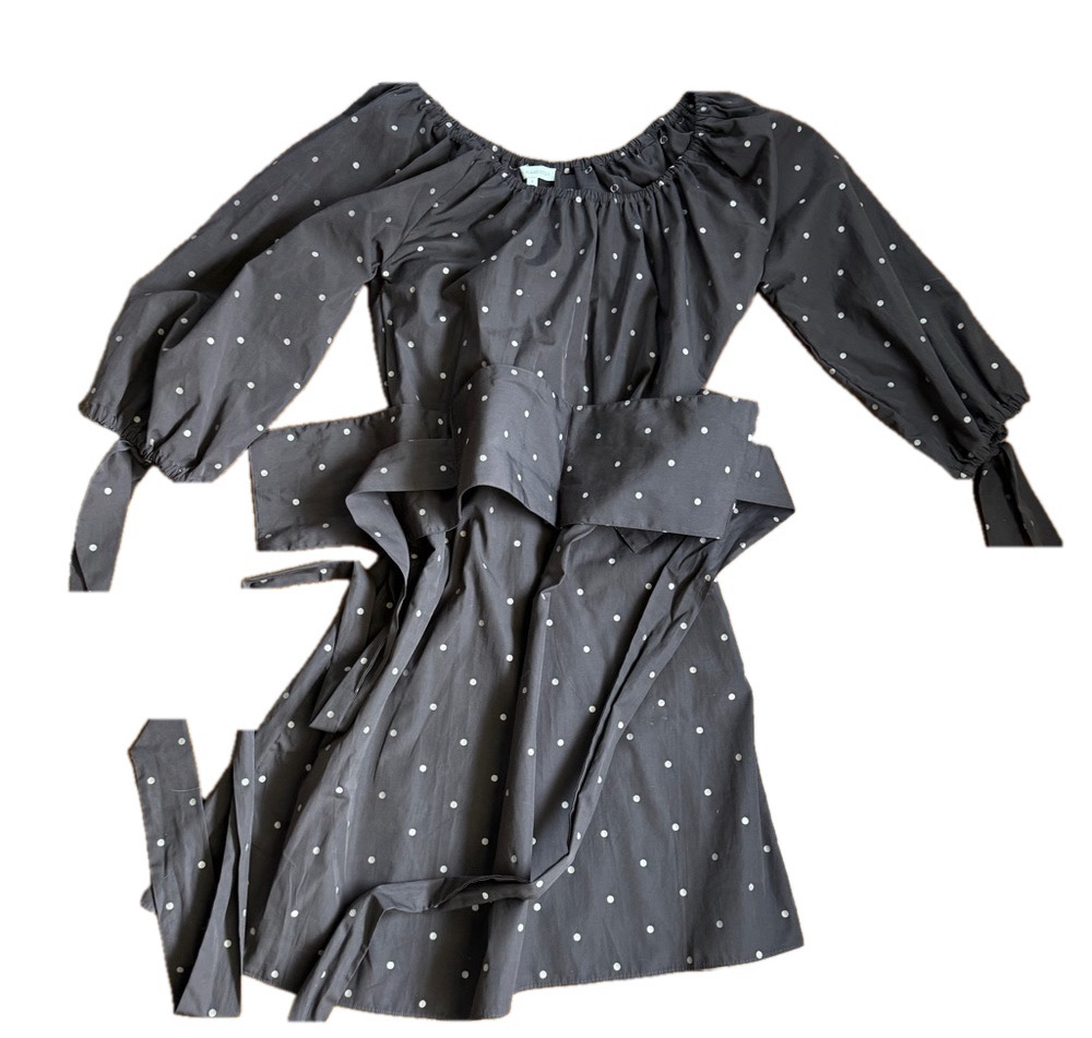 Ann Mashburn Brown Polka Dot Midi Dress